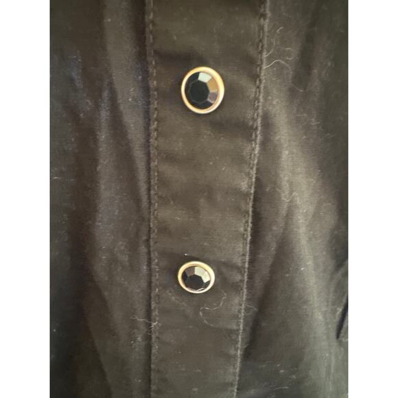 Wrangler Women’s Black Pearl Snap Button Down Shirt Size Large Western Rodeo - Picture 2 of 6